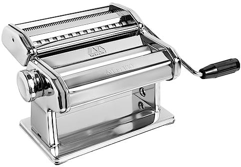 MARCATO Pasta Machine, Nudelmaschine,Hergestellt in Italien, verchromter Stahl, für Lasagne, Fettuccine, kompatibel mit 12 zusätzlichen Nudelformen. Modell: Atlas 180