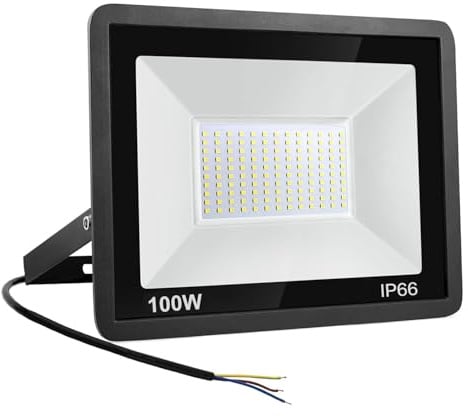 Niserelesa 100W LED Strahler Außen,Superhell 10000LM Scheiwerfer LED-Strahler, IP66 Wasserfest Fluter 6500K Kaltweiß Flutlicht Außenleuchte,für Hinterhof, Auffahrt, Türen, Garage, Flur, Garten