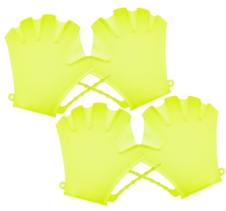 CORHAD 4 Stück Silikon Schwimmhandschuhe Kinder Schwimmflossen Trainingshandschuhe Atmungsaktiv und Hält Handflächenform für Schwimmtraining im Pool