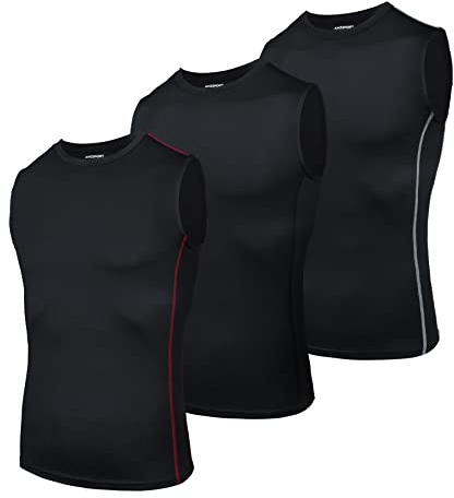 AMZSPORT Herren Kompressions-Tanktop Ärmellos Funktionsshirts Baselayer Unterhemd