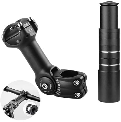 shuokang Fahrrad Vorbau Riser,Verstellbarer MTB Vorbau,28.6mm Fahrradgabel Aluminium Verstellbar 150mm,Fahrrad Vorbau 31.8mm,Verstellbar 120 Grad 110mm,Geeignet für Mountainbike, Rennrad, MTB, BMX