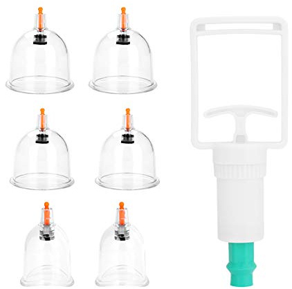 Schröpfgläser mit Vakuumpumpe, 6pcs/lot Schröpfen Schröpfglas, Schröpfglas für Gesicht und Körper, Schröpfen zur Gegen Cellulite