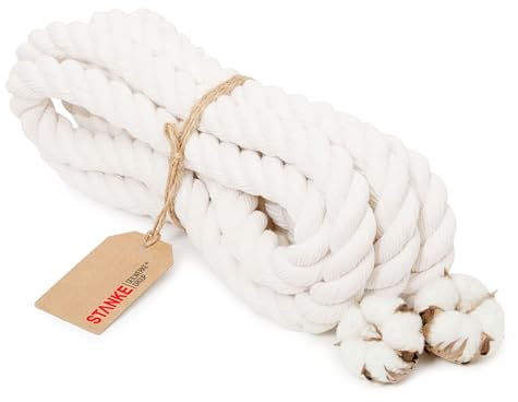 Seilwerk STANKE Baumwollseil 30mm x 5m, Seil, Baumwollkordel, Beige | Tau, Handlaufseil, Garn, Bastelschnur, DIY Rope, Handwerk, Hundespielzeug, leicht zu knoten, 100% natürliche Baumwolle
