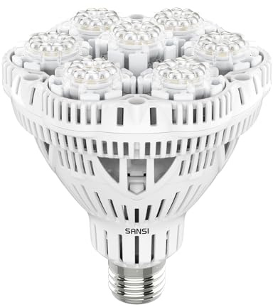 SANSI 36W LED Pflanzenlampe Vollspektrum E27 für Zimmerpflanzen, LED Grow Light mit Hohe PPFD Wachstumslampen für Gewächshaus, Garten, Blumen, Gemüse, Hydroponik, Größe Ø11.5 * 13.3cm