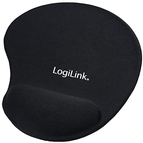 LogiLink ID-0027 Mauspad mit Silikon Gel Handauflage, schwarz