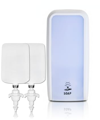 Blanc HYGIENIC COSMOS Sensor-Schaumseifenspender Weiß + 2 L | Berührungsloser Sensor-Schaumseifenspender mit 2 × 1 Liter Schaumseife, 3 Dosierstufen und bis zu 5.000 Anwendungen