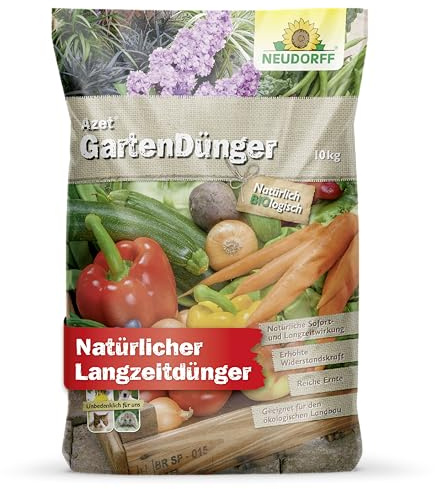 Neudorff Azet Gartendünger – Bio Universaldünger fördert die Blühkraft und reiche Ernte aller Gartenpflanzen mit natürlicher Sofort- & Langzeitwirkung, 10 kg