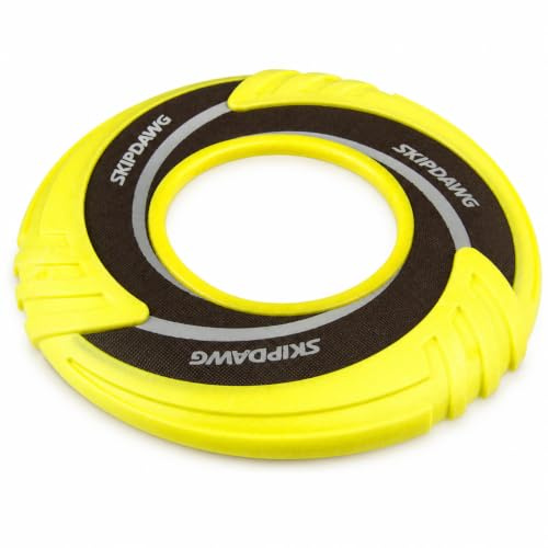 SKIPDAWG Frisbee für Hunde Hundespielzeug Flugscheibe Wurfring | Ideal zum Werfen und Apportieren, langlebig, gut sichtbar und für Spielspaß im Park, Garten oder am Strand