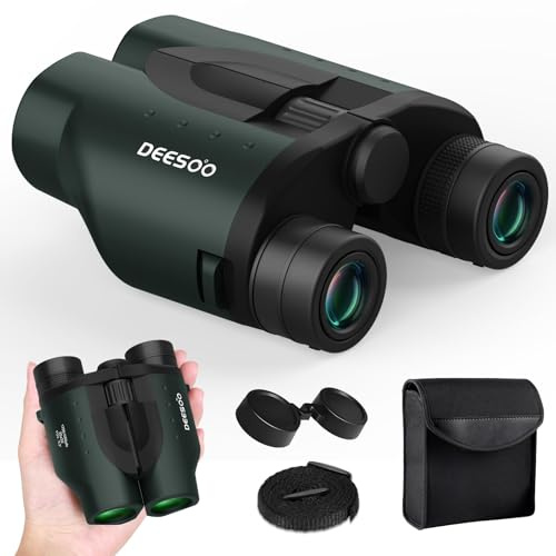 25x32 mm Fernglas Klein für Erwachsene - Deesoo Vogelbeobachtungs Ferngläser mit FMC - HD Kompakt Ferngläser Profi Feldstecher für Wandern Kreuzfahrt Jagd und Reisen im Freien,Grün