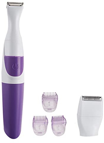 Elektrischer Bikini-Trimmer Damen-Damenrasierer für Damen, 2-in-1-Frauen-Haarschneider Körperhaar-Trimmer Bikini-Beine Schamhaar-Bikini-Trimmer mit 3 Kammführungen und