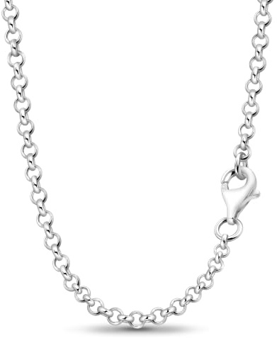 Avesano Erbskette 925 Silber Kette Damen Halskette 2,2 mm Rolo-Kette 12-050