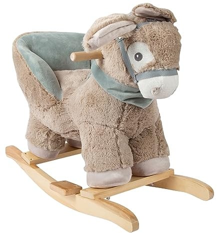 small foot Schaukeltier Esel mit Sitz, für Kinder ab 12 Monaten, aus Plüsch und Holz und mit Griffen, Art. 12210