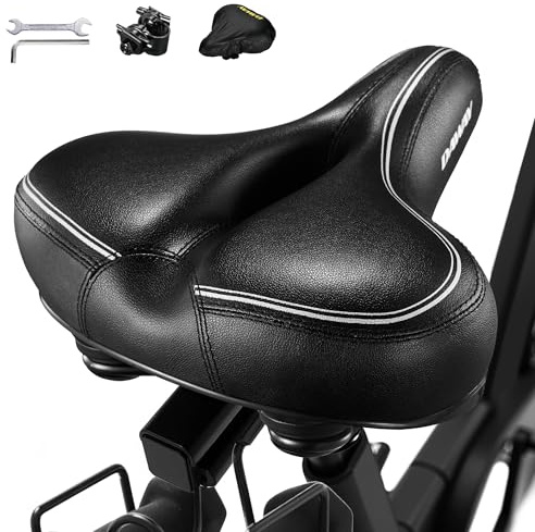 DAWAY C30i Übergroßer bequemer weicher Schaum gepolstert Fahrradsattel - Extra breiter Universal Fahrrad Sattel für Heimtrainer, MTB, Ebike, Cityrad, ideal Ersatz Fahrradsitz für Damen Herren Senioren