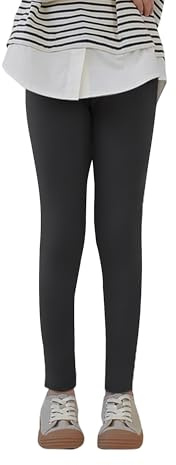 Uizuooy Kinder Leggings Mädchen Baumwolle Sport Tanzhose Elastisch Fitness Hose Basic 1er-Pack 2708-BL-128