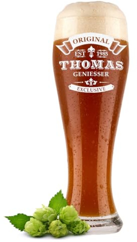 polar-effekt Weizenbierglas 0,5l mit Gravur personalisierte Weizenglas Geschenk-Idee Bierglas Weißbierglas - Mann Geschenke Männer - ideal als Vatertagsgeschenk - für Papa