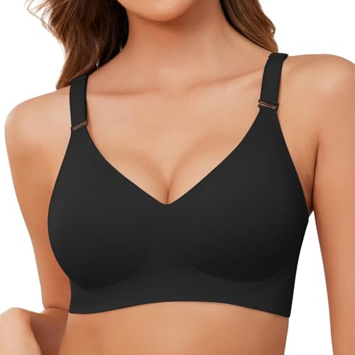 Lonya BH Damen ohne Bügel Seamless Bequemer Minimizer BHS Soft Schlaf T Shirt BH Push Up Bügellos Nahtloser Bralette Comfy Bra