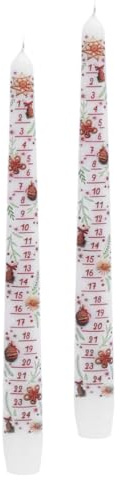 2 Stück Adventskalenderkerze lackiert weiß Ø 22 x H 290 ' 24 Tage Kerze' Weihnachtskerze Adventskalender