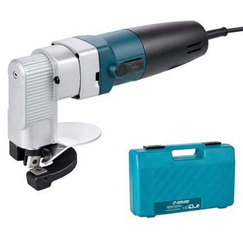 KATSU Elektrische Blechschere, 500W 220V Industriequalität Blech Kupfer Aluminium Edelstahl Cutter Metallschere Scherenschere Schneidet bis zu 2,5 mm Baustahlplatte 100322