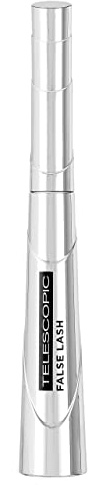 L'Oréal Paris Mascara, Schwarze Wimperntusche für Falsche-Wimpern-Effekt, False Lash Telescopic, Nr. 00 Schwarz, 1 x 9 ml