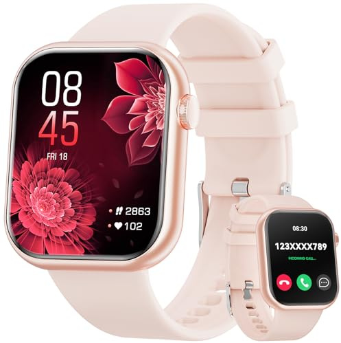 Hwagol Smartwatch Damen Herren, 1.85 Zoll Touchscreen Smart Watch mit Bluetooth Anrufe, Uhr Damen Herren mit 140+ Sportmodi SpO2 Pulsuhr Schlafmonitor Schrittzähler, Armbanduhr für iOS Android