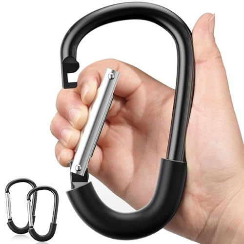 SURDOCA Kinderwagenhaken für Mama, Kinderwagen-Clips zum Aufhängen von Tasche und Einkaufen, Kinderwagen-Zubehör 2pc, schwarz
