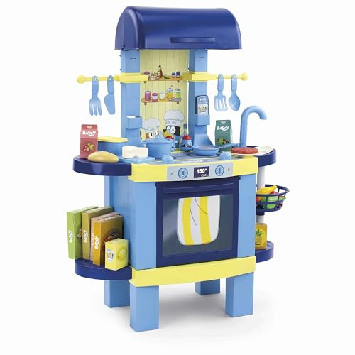 Chicos - Bluey Spielküche 2 in 1 & Kindergrill | Große Kinderküche mit 32 Zubehörteilen | Rollenspiel Set für Mädchen & Jungen | Kochnische Für Kinder ab 3 Jahren (85005)