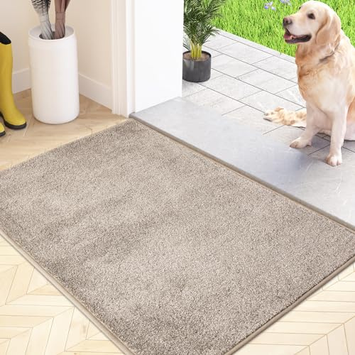 FCSDETAIL Schmutzfangmatte Innen 50 x 80 cm, rutschfeste Maschinenwaschbare Fußmatte, Sauberlaufmatte, Eingangstürmatte mit Wasserabsorbierenden, Fussmatte für Hund, Eingang, Haustür & Flur