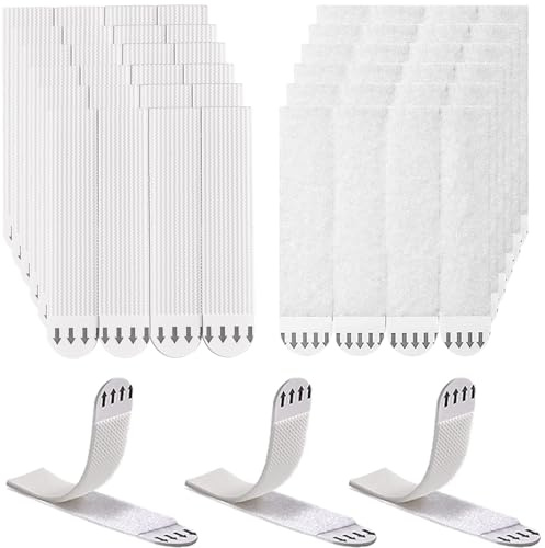 Rusoz Large Bilder Aufhängen Ohne Bohren, 48 Stück Klettband Selbstklebend Extra Stark 20mm x 90mm Poster Strips Bilderhaken Selbstklebend für Zuhause, Büro, Auto, Schule