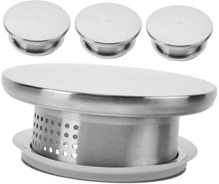 VILLCASE Deckel für Glaskrug 4 Stück-Pack aus Edelstahl, Silber | Auslaufsicherer Deckel für Wasserspender, Deckel für Glaskaraffe, 28cm Pfannendeckel