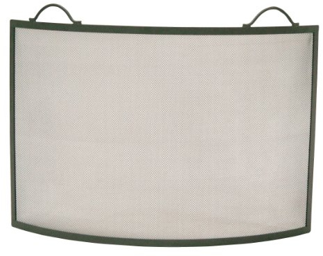 Kamino Flam Funkenschutzgitter, Kamingitter aus Eisen, Kaminfunkenschutzgitter in der Farbe Gussgrau, Schutzgitter gebogen und selbststehend, Maße: ca. 81,5 x 0,5 x 61,5 cm, Grau
