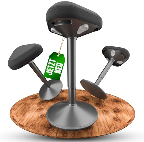 VITALMATE Ergonomischer Bürohocker Höhenverstellbar & rutschfest - Hocker mit Schwingeffekt - Stehhocker fürs Arbeitszimmer & Büro - Stehhocker höhenverstellbar - Stehhilfe Büro – Stehstuhl
