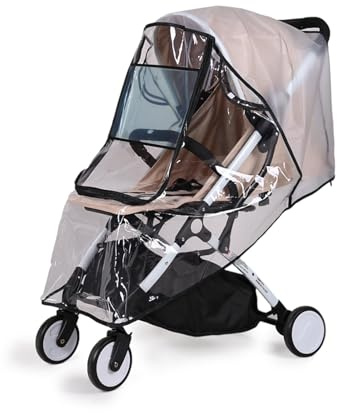 bemece Regenschutz für Kinderwagen, Buggy Regenschutz, Kinderwagen Regenschutz mit Bequemes Zugangsfenster, Gute Luftzirkulation - Schwarz