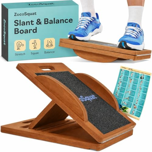 Schrägbrett verwandelt sich in Balance Board – Premium Wadendehner und Wackelbrett für effektives Wadendehnen und Kniebeugen