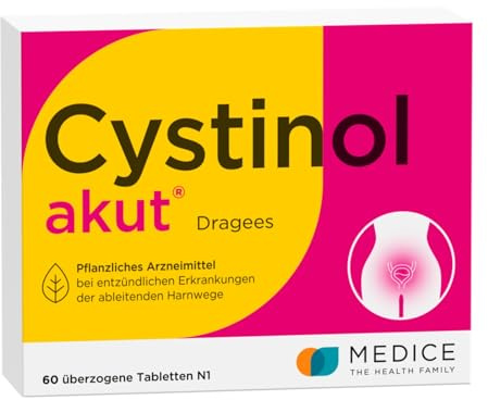 Cystinol akut 60 Dragees - bei Blasenentzündung & Harnwegsinfektion - akut & antibakteriell - pflanzlich - ohne Antibiotika