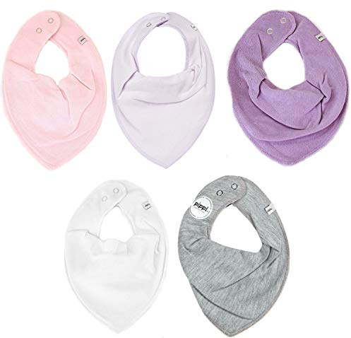 Pippi Babywear Halstücher 5er Pack Bibs Dreieckstücher Lätzchen (Princess Rose)