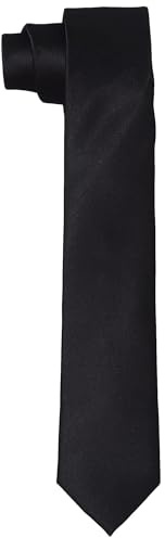 DonDon Krawatten für Herren handgefertigt Seiden-Look 6 cm Krawatte Schwarz
