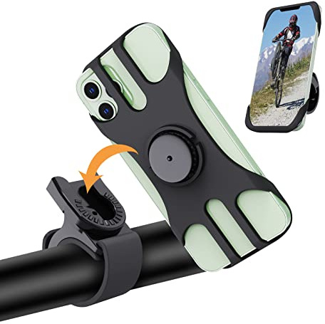 Haslaky Telefonhalterung für Fahrrad, 360 ° drehbar, Universalhalterung für Elektroroller, Mountainbike, Roller, Motorroller, Sportmotorrad, 4,5-7 Zoll Smartphones