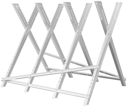 XPOtool Sägebock verzinkt klappbar, 79x82x80 cm, mit 4 Haltern und Zahnung, Holzschneidebock als Sägehilfe, bis 100 kg