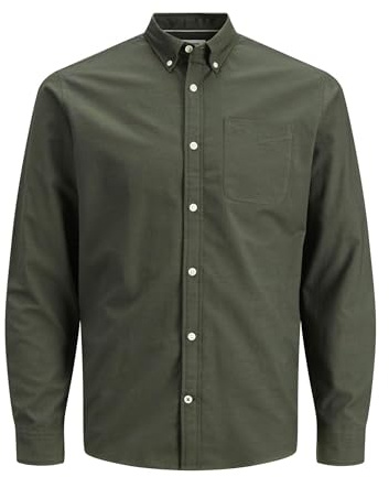 JACK & JONES Erwachsener Herren Slim Fit Freizeithemd 100% Baumwolle Langarm Kariert Navy M