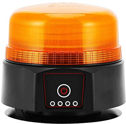 AGRISHOP 12V/24V LED Kabellos Blitzleuchte Mit Magnetfuß,36LED 2Modus Amber Blinkleuchte Orange Gelb,LED Auto Bernsteine Warnleuchte mit Magnet E9 R10