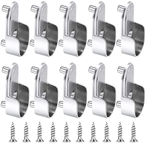 CONNECTION 10 Stücke Kleiderstange Halterung Garderobe Stangen Halterung Schrankrohrlager Halterung Kleiderstangenhalter für Schrankrohr Stange Rundrohr Halter Kleider Schrank Stange
