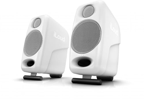 iLoud Micro Monitor White Special Edition - kleinste Studio-Referenz-Monitorpaar weltweit, 4 Class-D-Endstufen, 50 Watt (RMS) bi-amped, Bassreflex, weiß