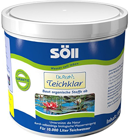 Söll 80380 Dr. Roth's Teichklar, 500 g - mikrobiologische Teichreinigung, Algenprophylaxe, Mikroorganismen für natürliche Wasserklärung im Teich Schwimmteich Fischteich