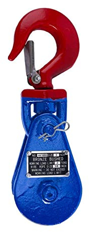 FreeTec 2 Tonnen Umlenkrolle Seilrolle Snatchblock Windenrolle mit Haken für Seilwinde