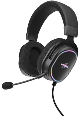uRage Gaming-Headset SoundZ 800.7.1 V2, 7.1 Virtual Surround Sound, kabelgebundene Multi-Plattform Kopfhörer für PS5/PC, 2 m USB-Kabel, in Schwarz