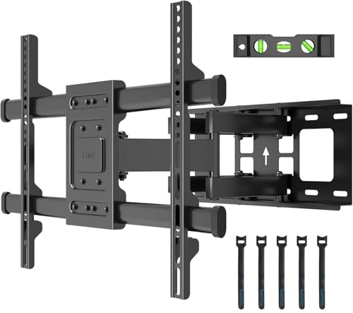 BONTEC TV Wandhalterung für 32-85 Zoll Fernseher, bis zu 60 kg | Schwenkbare und neigbare Wandhalterung Fernseher für Flach- und Curved-TVs sowie Monitore, max. VESA 600x400 mm
