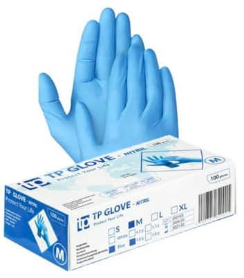Gedikum 1000 (10x100 Stk) Nitril-Handschuhe, puderfrei, latexfrei, hypoallergen, Lebensmittelhandschuhe, medizinische Einweghandschuh, Gummihandschuhe S, M, L, XL (blau/Schwarz) (Blau, XL)