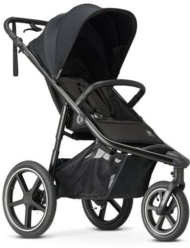Deryan Bolt Jogger Kombikinderwagen für jedes Gelände - Zusammenklappbarer und tragbarer Buggy - Joggen von 6 Monaten bis 22 kg - Schwarz