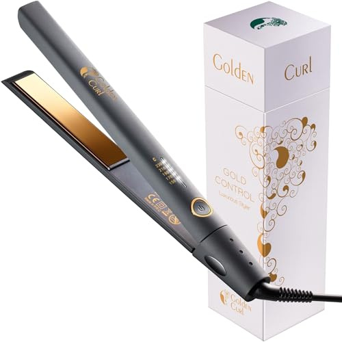 Glätteisen Locken und Glätten Haarglätter - 5 Jahre Sorgenfreiheit - Haar Styling Hair Straightener Glätteisen und lockenstab 2 in 1 zum Glätten und Locken machen (Gold Control)