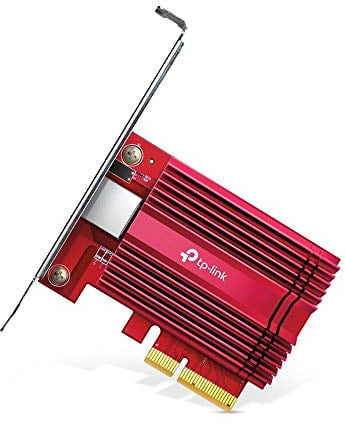 TP-Link Archer TX401 10Gbit/s PCIe Adapter, 1,5 m CAT6A-Ethernet-Kabe, kompatibel mit Windows 11/10/8.1/8/7, Windows Servern und Linux, Platzsparender Einsatz, Kühlkörper